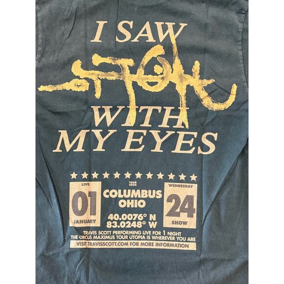 Travis Scott Utopia Official Merch. Columbus, OH*Concert Tee*NEW in bag*SIZE M - Picture 7 of 7